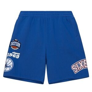 NWT - Men’s Mitchell & Ness Royal Philadelphia 76’ers Fleece Shorts, Size - L